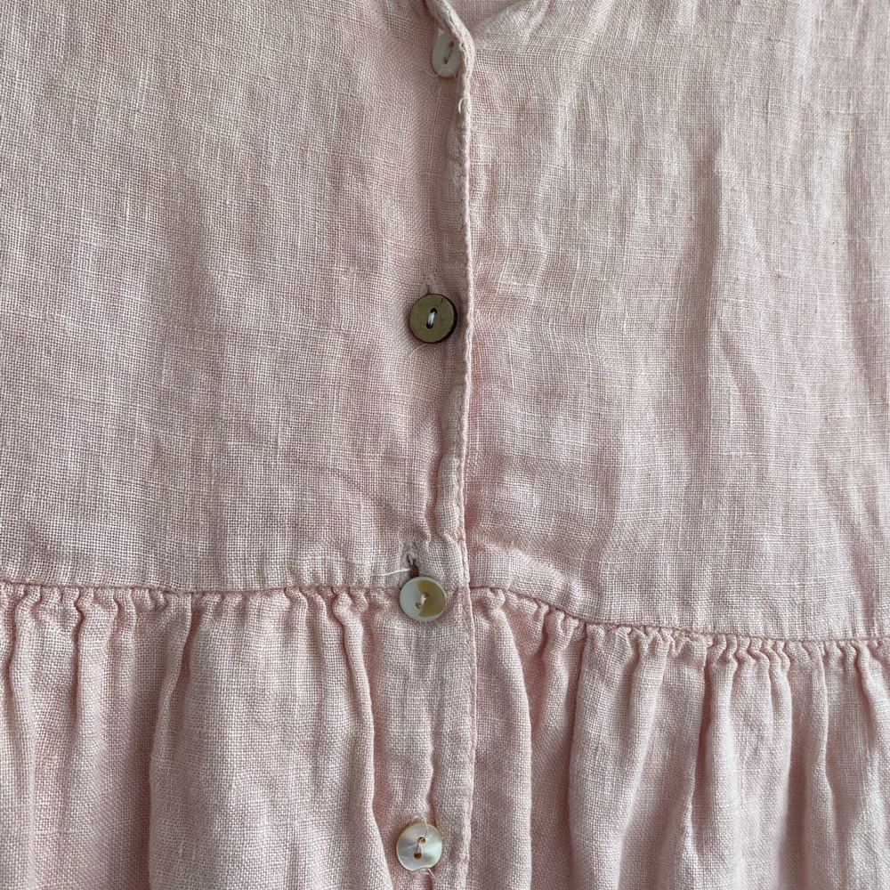 Pink Linen Button-Down Dress - Picture 2 of 3